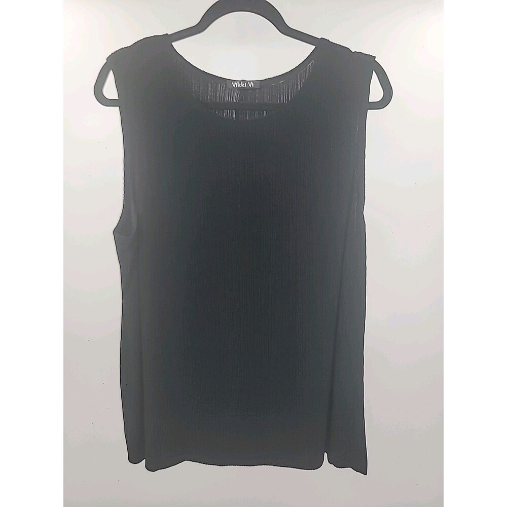 New Vikki Vi Ribbed Tank Top Sz 1X Basic Neutral Capsule Travel Office Career